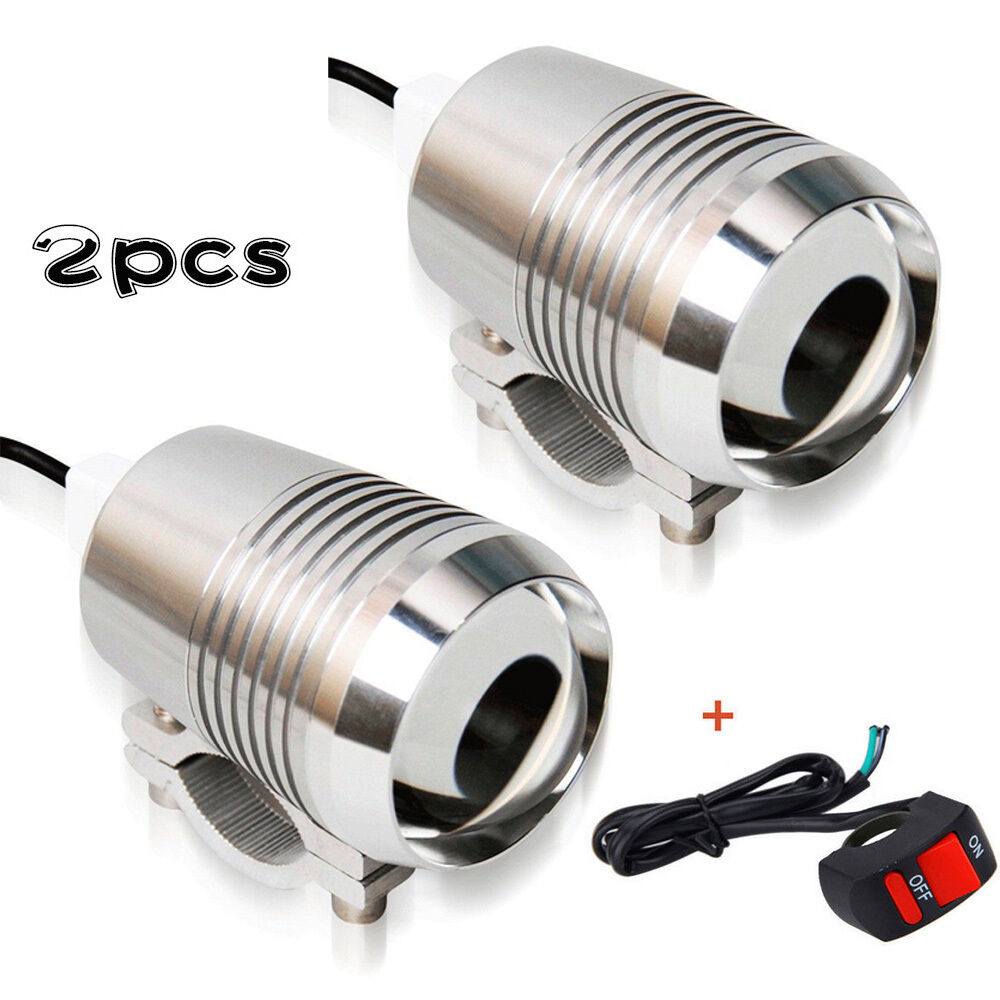 2pcs 30W Motorcycle U2 LED Fog Lights Driving Headlight High/Low Beam + Switch Dustproof And Rustproof ► Photo 1/4