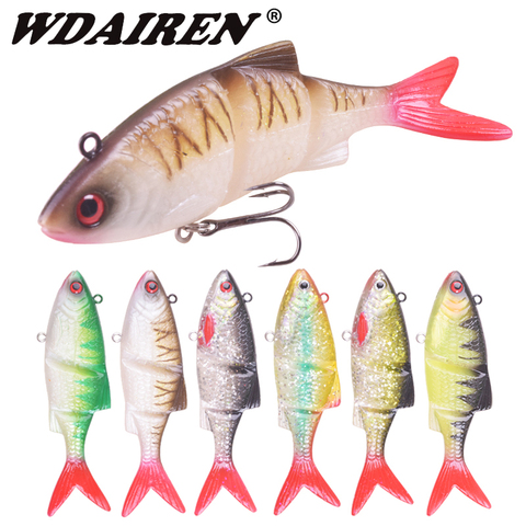 1Pcs soft Fishing Wobblers Pike Fishing Lures 12cm 31g Multi Jointed Sections Artificial Silicone Baits Trolling Carp Fishing ► Photo 1/6