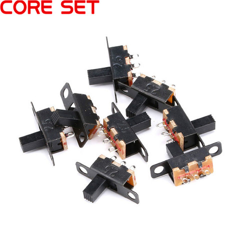 10/20pcs 50V 0.5 A Mini Size Black SPDT Slide Switch for DIY Power Electronic Projects SS12F15 G6 1P2T Toggle Switch Handle 6mm ► Photo 1/4