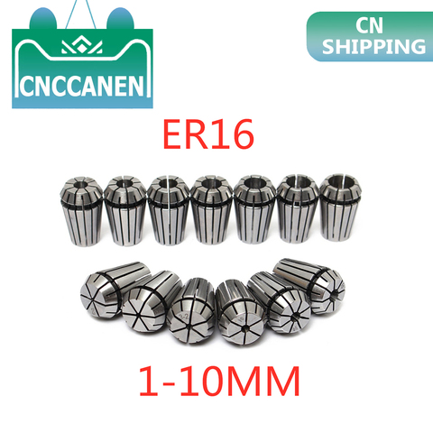 1PC ER16  1/4 6.35 1/8 3.175 1 2 3 4 5 6 7 8 9 10 mm Spring Collet Set For CNC Engraving Machine Lathe Mill Tool ► Photo 1/1