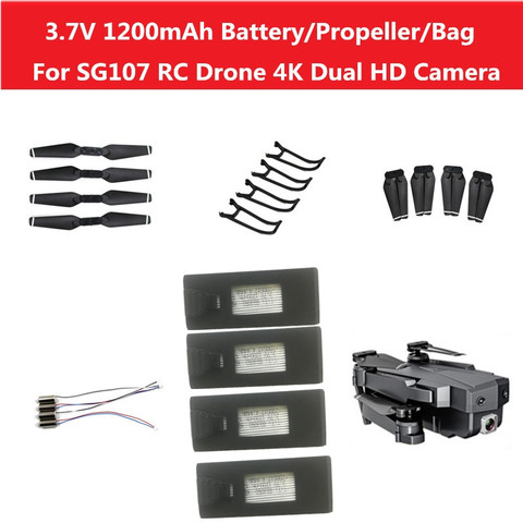 SG107 4k Dual Camera Remote Control Quadcopter Spare Parts 3.7v 1200MAH Battery/Bag/Propeller/protect frame/cw ccw motor ► Photo 1/6