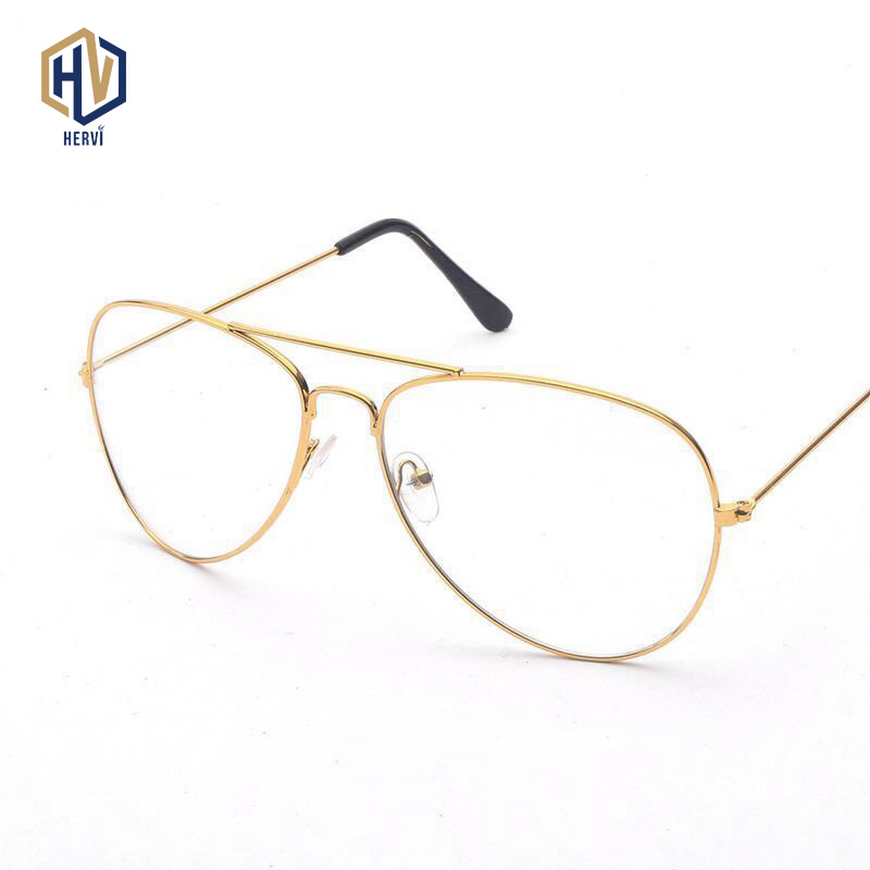 Buy Online 2019 New Pilot Glasses Frame Retro Gold Eyeglass Frame Spectacles Round Computer Glasses Unisex No Degrees Dj09 Alitools
