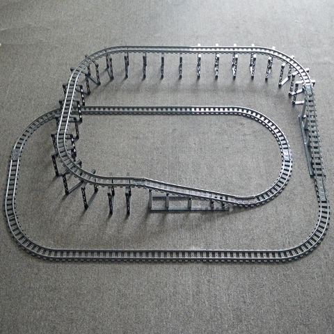 City Train Flexible Tracks trein Uphill track Rail Straight & Curved Rails Sets Compatible all brand Building Block Brick Model ► Photo 1/6