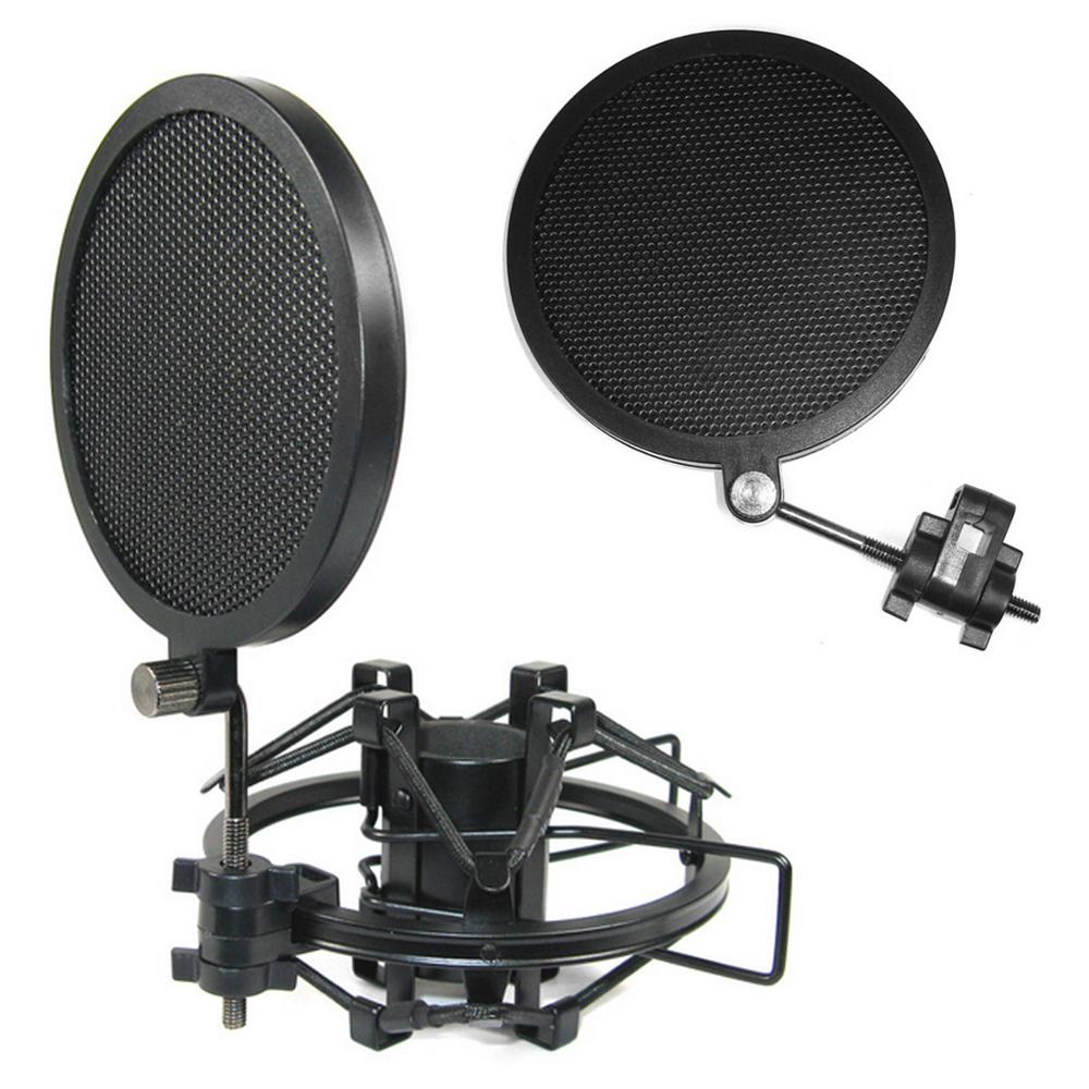 Double-layer Iron Mesh Microphone Mic Wind Screen Anti Pop Filter for  Studio Recording Video Chat Broadcasting - AliExpress