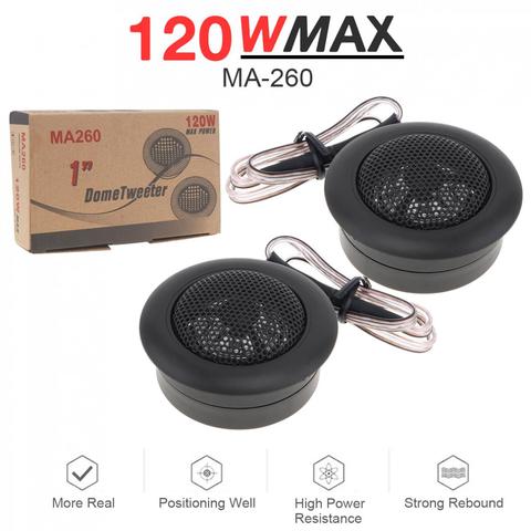 2pcs 120W High Efficiency Mini Dome Tweeter Speaker 12V Loudspeaker Audio Auto Sound Speaker for Car Audio System ► Photo 1/6