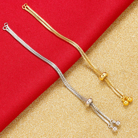 ZHUKOU 1.3x230mm Brass simple adjustable bracelet chain for jewelry making diy bracelet chains accessories Making model:VL33 ► Photo 1/6