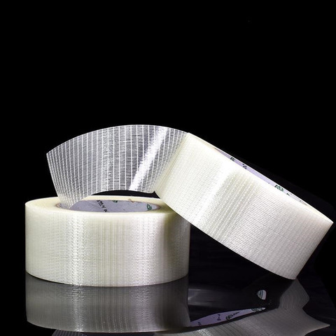 1pcs 5-20mm width *25M Grid Glass Fiber Tape Transparent Mesh Fiber Tape Width Mm  Strong Single-sided Tape ► Photo 1/5