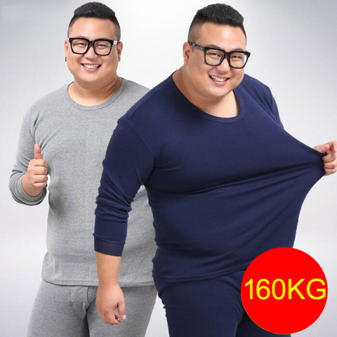 Large Size 6XL 7XL 8XL Winter Men warm 100% cotton underwear Thermal Leggings sets tops and pants elasticity Stretch Bottoms 54 ► Photo 1/6