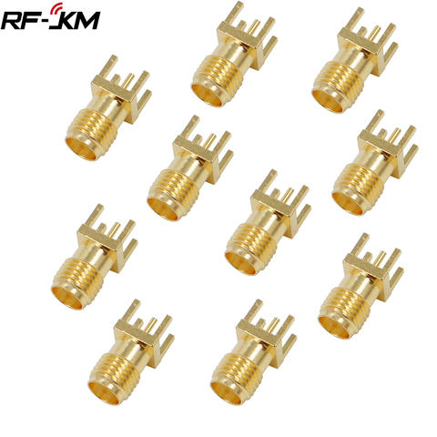 10Pcs SMA Female Jack Adapter Solder Edge PCB Straight Mount RF Copper Connector Plug Socket ► Photo 1/6