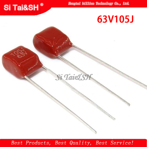 10PCS 63V105J  1UF Pitch 5MM 63V 105 1000nf CBB Polypropylene film capacitor ► Photo 1/1