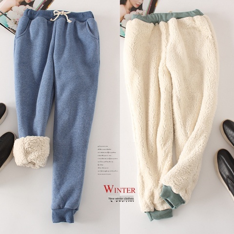 Lambskin Sweatpants Winter Women's Plus Size Velvet  Autumn and Models Loose Thickening Was Thin Warm Pants ► Photo 1/6