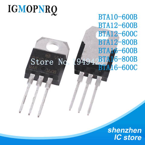 10PCS BTA10-600B BTA12-600B BTA12-600C BTA12-800B BTA16-600B BTA16-800B BTA16-600C TO220 600V 8A new original ► Photo 1/5