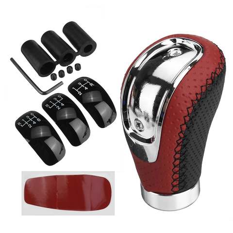 Universal 5/6 Speed Gear Shift Knob Shifter Lever Handle Stick PU Leather Auto Accessories For All Manual Car ► Photo 1/6