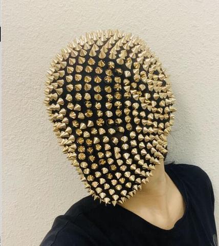 Thorn Diamond Rivet Punk Full Face Mask For Face Night Club Dance Cosplay Halloween Masks Fashion Rhinestone Mask Hood Helmet ► Photo 1/6