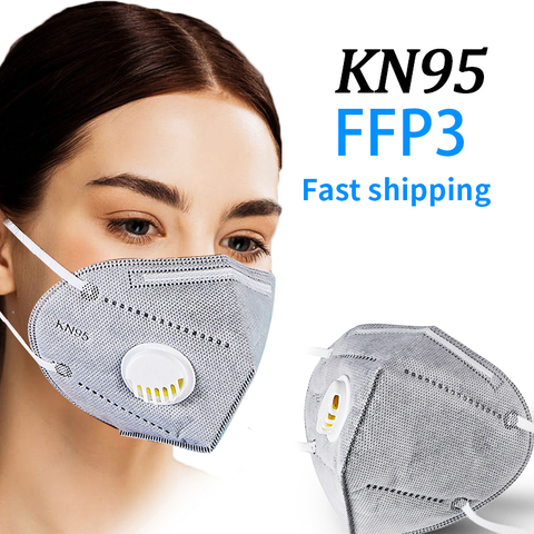 6 Layers KN95 FFP3 Face Mask Unisex Mascarillas Masque With Air Valve Respirator Dust Mouth Masks Safety FFP2 маска Dropshipping ► Photo 1/6