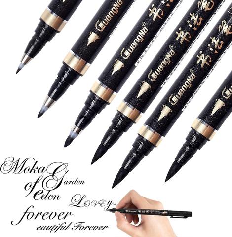 Calligraphy Pen - Reastar 6 Pcs Black Brush Marker Pen Hand Lettering Pens  - for Lettering, Beginners Writing, Signature - Price history & Review, AliExpress Seller - TouchFiveMarkers Store