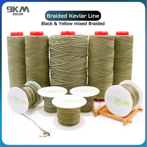 Kevlar Line 80~400lb Braided Fishing Assist Line Kite Flying String Outdoor Camping Hiking Dirt-resistant Yellow&black 50~1000ft ► Photo 1/6