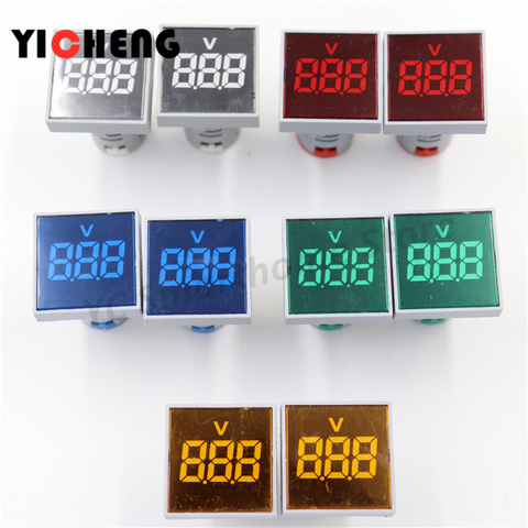 2Pcs Big screen  Square indicator AC digital voltmeter indicator indicator  AC20V-500V voltage meter  tester ► Photo 1/6