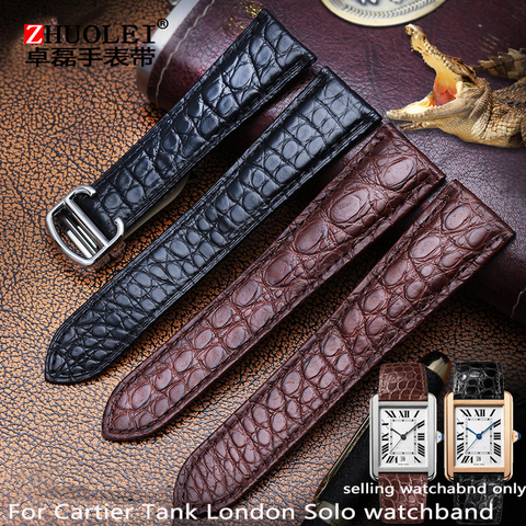 16mm 17mm 18mm 20mm  22mm 23mm 24mm 25mm crocodile skin dermal strap for Tank Tank London SOLO round male strap ► Photo 1/5