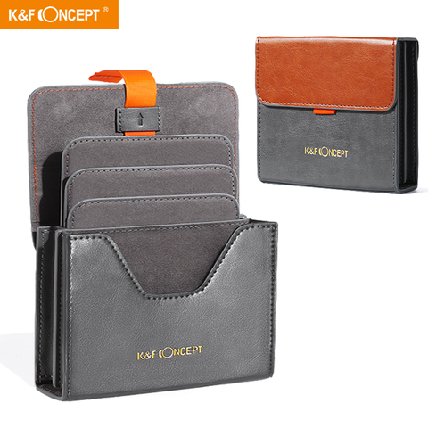 K&F Concept Lens Filter Case for Round or Square 5.12 inch Leather Carrying Filters Bag Pouch ND CPL Filters ► Photo 1/6