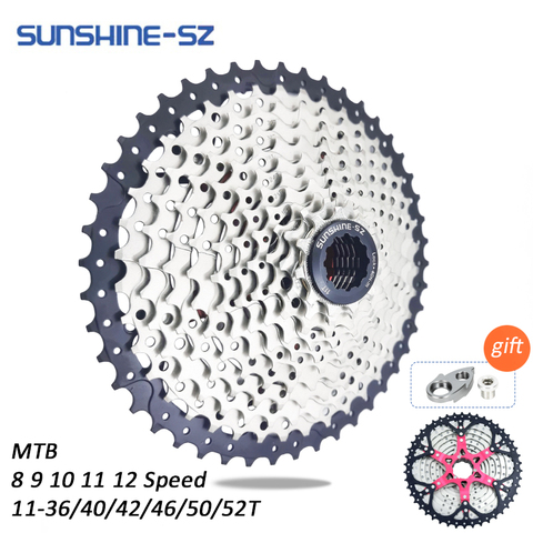 SUNSHINE Mountain Bike 8 9 10 11 12 Speed Cassette Velocidade Bicycle MTB Freewheel Sprocket 36T 40T 42T 46T 50T 52T for SHIMANO ► Photo 1/6