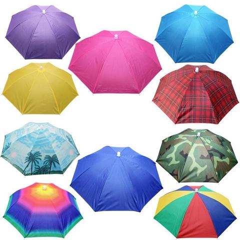 Hot Discount Sale New Useful Outdoor Foldable Sun Umbrella Hat Golf Fishing Camping Headwear Cap Head Hat Anti-Sunshine ► Photo 1/6