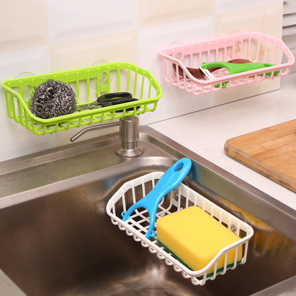 Buy Online Multifunctional Durable Suction Cup Dishwashing Sponge Holder Hanging Storage Rack Drain Rack Sink Shelf Kitchen Accessories Alitools