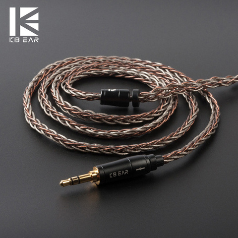 KBEAR rhyme 8 core UPOCC single crystal copper+ Silver foil cable winding cable  2pin/MMCX/QDC/TFZ with 2.5/3.5/4.4 materia  KS2 ► Photo 1/6