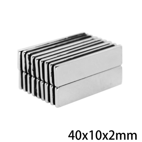 5~100PCS 40x10x2 Super Strong Sheet Rare Earth Magnet Thickness 2mm Block Rectangular Neodymium Magnets N35 40x10x2mm 40*10*2 mm ► Photo 1/6