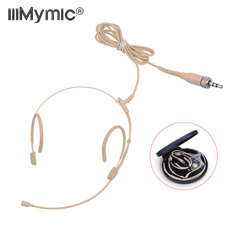 Upgrade Version Electret Condenser Headworn Headset Microphone 3.5mm Jack TRS Locking Mic For Sennheiser Body Pack Thick Cable ► Photo 1/6