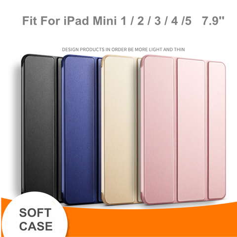 TPU Case For iPad Mini 5 Case For iPad mini 1 2 3 7.9 inch soft leather Cover for iPad Mini 2022 Case Funda Smart Cover ► Photo 1/6