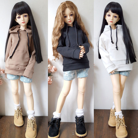 1/3 1/4 1/6 Fashion Doll Clothes Cotton Hoodies Solid Color Accessories For Bjd Dolls Girls Doll Accessories Toy For Children ► Photo 1/6