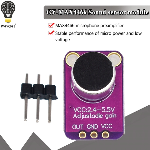 GY-MAX4466 Electret Microphone Amplifier Module MAX4466 Adjustable Gain For Arduino ► Photo 1/6