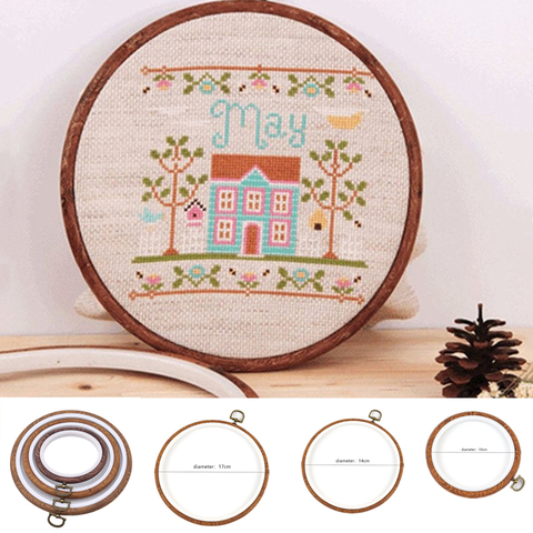 13cm-34cm Wooden Frame Hoop Embroidery Cross Stitch Ring Hoop Sewing Craft DIY 