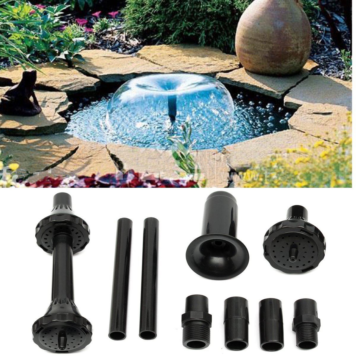 Fountain Pump Nozzle Set Plastic Garden Spray Heads for Submersible Pump 