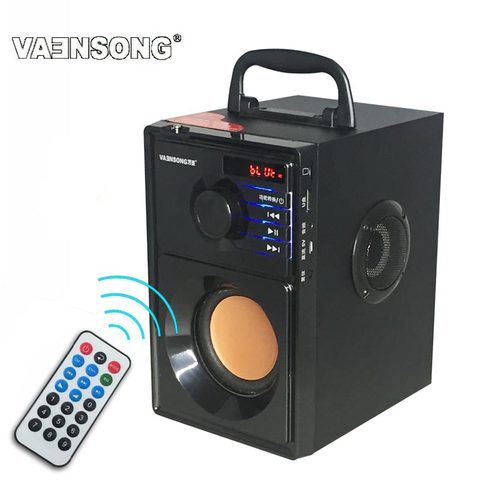 VAENSONG A10 Portable Stereo Bluetooth Speaker 2.1 Subwoofer can play TF card and USB and FM radio as well as for family travel ► Photo 1/6