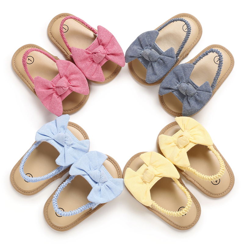 Baby Kids Girls Bow Princess Shoes Slip-on Cotton Fabirc Shoe Upper Single Shoes 