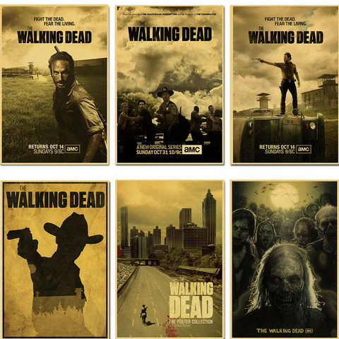 Retro poster sticker classic movie kraft paper poster walking dead meat creative wallpaper interior decoration home ► Photo 1/6