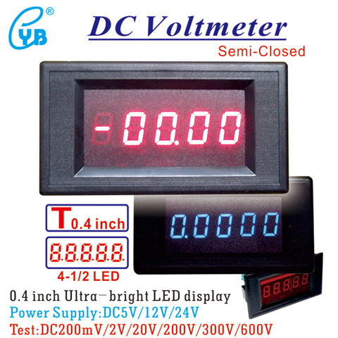 YB5145A LED Digital Voltage Meter 4 1/2 DC mini Voltmeter car DC 200mV/2V/20V/100V/200V/600V 12V 24V 4.5 Volt Panel Meter Tester ► Photo 1/1