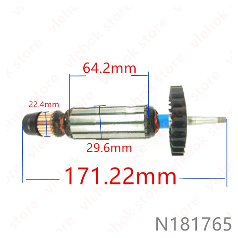 AC220-240V Anchor Armature Rotor for DeWALT DWE4057 DWE4056 DWE4051 DWE4050 N181765  Power Tool Accessories Electric tools part ► Photo 1/1