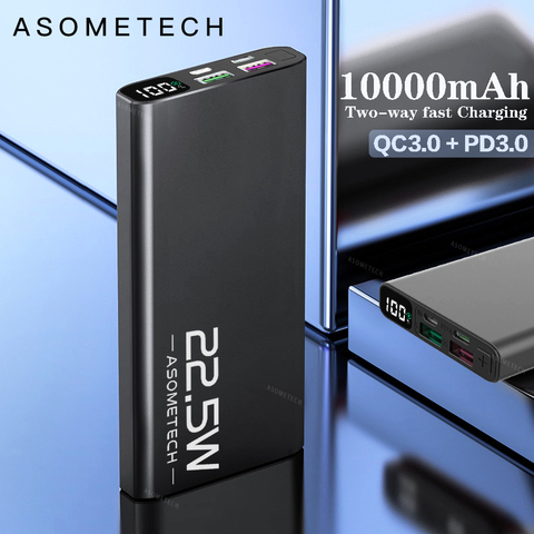 10000mAh Two-way Quick Charge Power Bank 22.5W PD QC3.0 QC4.0 Fast Charging Powerbank 10000 mAh External Battery For iPhone 12 ► Photo 1/6