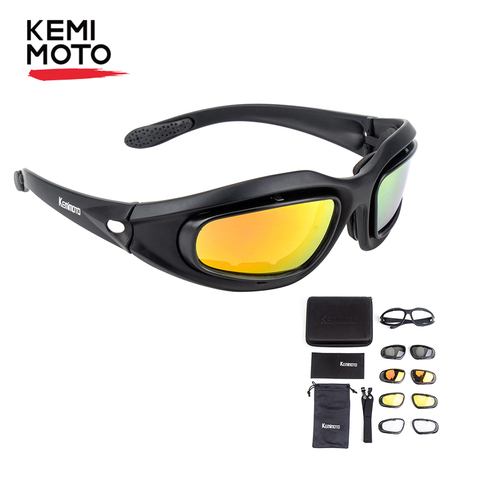 KEMiMOTO Motorcycle Glasses Polarized Sunglasses For Shooting Eye Protection Windproof Moto Goggles UV400 Antifog clear Lens ► Photo 1/6