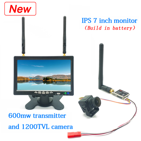 FPV set 5.8G 40CH 7 inch HD IPS 1024*600 monitor with 600mw transmitter and Cmos 1200TVL fpv camera for RC Drone ► Photo 1/6