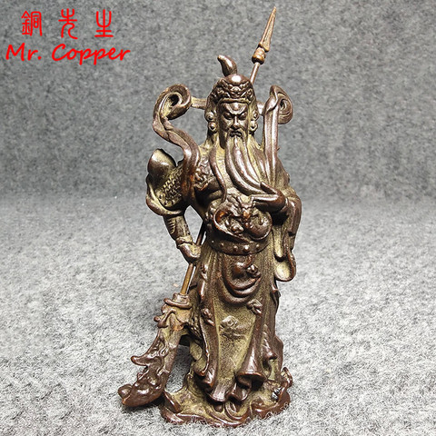 Antique Bronze Guan Gong Statue Ornament Pure Copper Buddha Figurines Miniatures Home Decoration Accessories Crafts Collections ► Photo 1/6