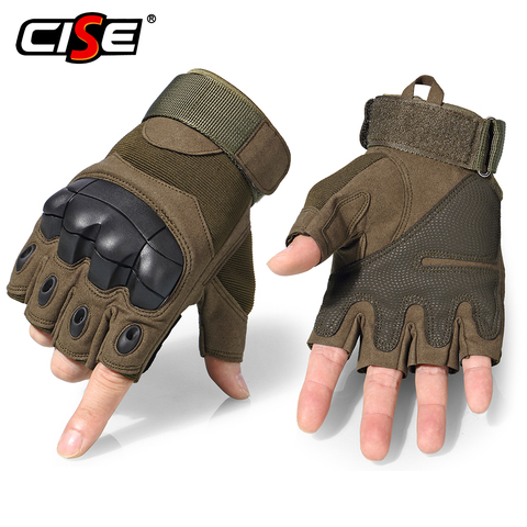 Motorcycle Fingerless Gloves Cycling Motorbike Motocross Biker Rubber Hard Knuckle Half Finger Protective Gear Men Women 2022 ► Photo 1/6