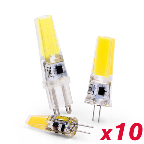 10PCS/lot LED Lamp Bulb G4 G9 E14 Dimming 220V 6W 9W COB SMD LED replace Halogen Chandelier Lamps ► Photo 1/6