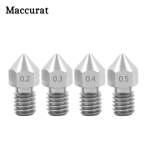 2pcs 3D Printer MK8 V5 V6 stainless steel M6 Nozzle 0.2/0.3/0.4/0.5/0.6/0.8mm Extruder Print Head For 1.75mm or 3.0mm Fliament ► Photo 1/6