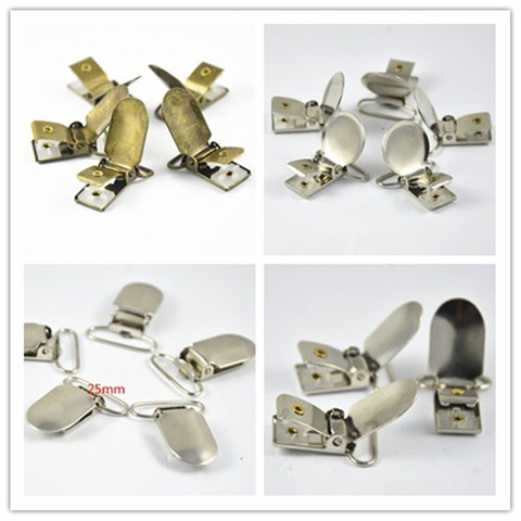 30 Pcs Metal Suspender Pacifier Holders Clips With Plastic Craft Oval Round Rectangle Ring inner 15 mm 20 mm 25 mm 30 mm 35 MM ► Photo 1/6