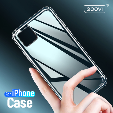 Luxury Transparent Silicone Phone Case For iPhone 12 Mini 11 XS X Pro Max XR SE 8 7 Plus Soft Clear Thin Back Cover Protective ► Photo 1/6