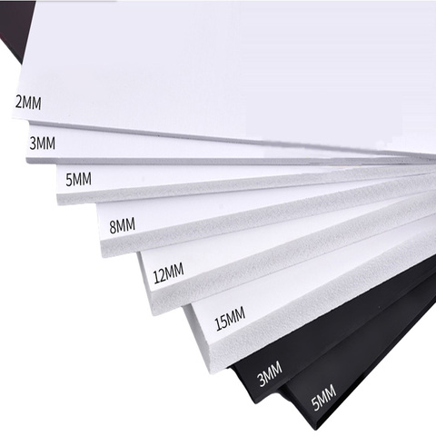 5pcs/lot PVC Foam Board Plastic Model Construction Model White Black Color Foamboadrd Plate1mm 2mm 3mm 5mm 7mm 8mm 9mm thickness ► Photo 1/1